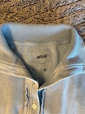 Aerie NWOT Blue Button-Front Pullover S